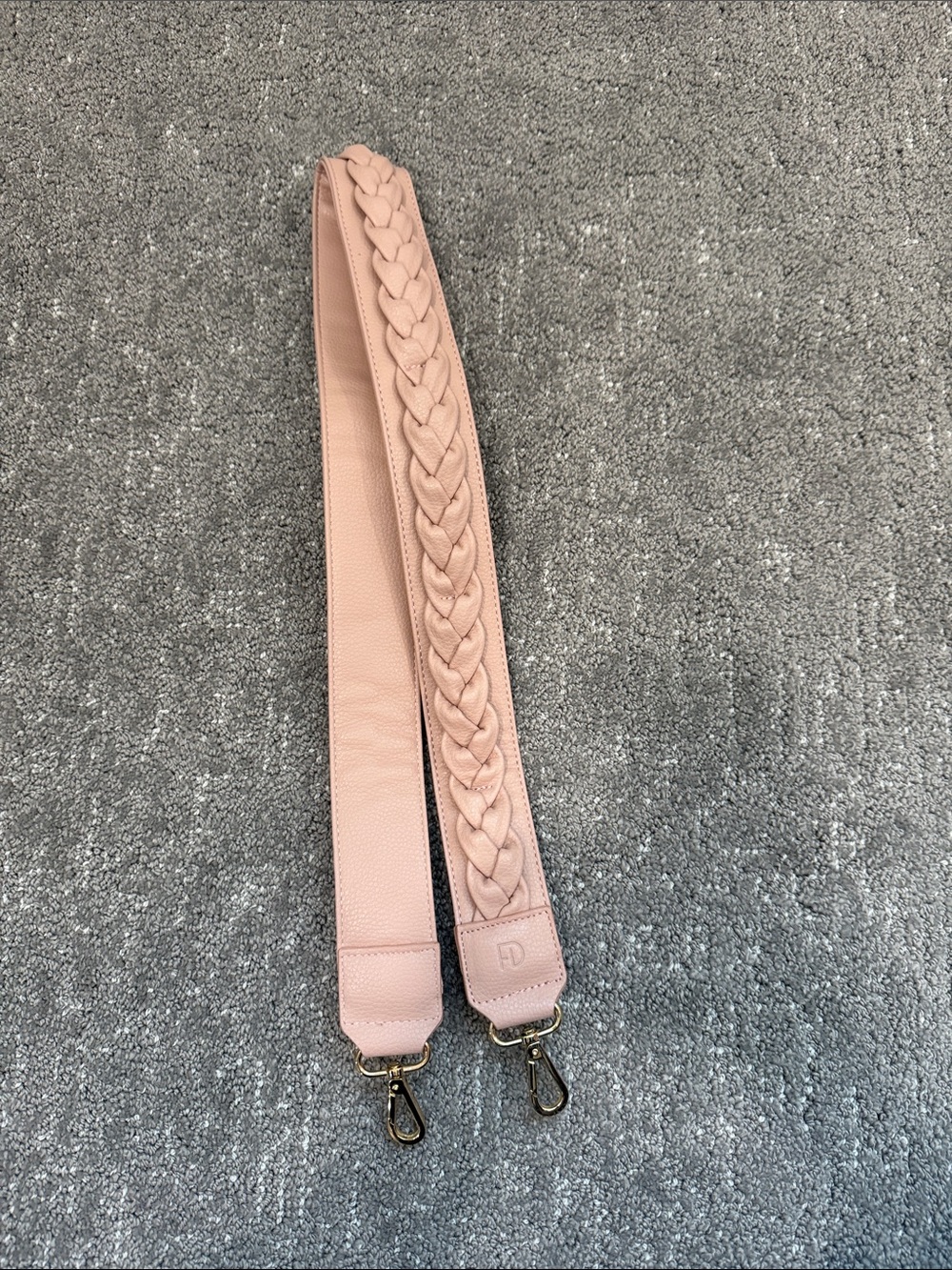 Fawn Design Blush Pink Braided Leather Bag Strap
